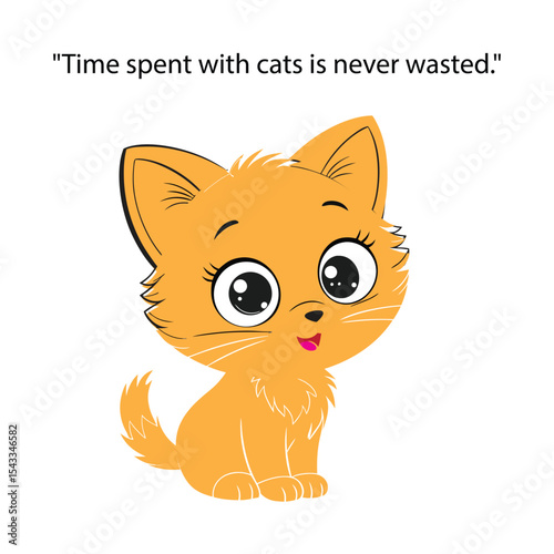 My pet cat is cute cartoon