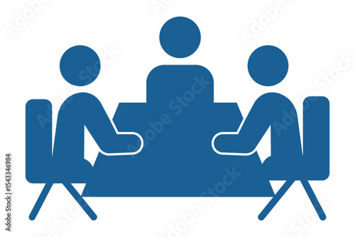 Meeting room icon. vector icon for your website, mobile, presentation, and logo design. Three people sitting on meeting room icon. Meeting room, discussion, business conference, support group icon. 