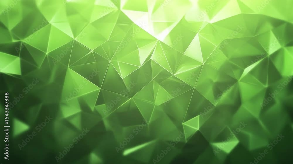 Abstract Green Geometric Design: An abstract composition features a mesmerizing array of green geometric shapes, showcasing intricate patterns and a sense of depth and light.