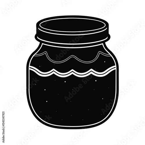 A jar of jam silhouette vector illustration