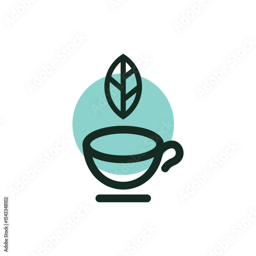 Tea cup line simple logo design