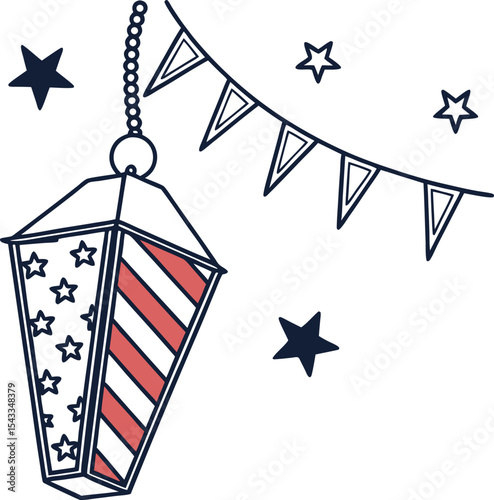 USA patriotic circus tent with star flag design for Independence Day celebration