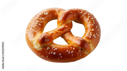Salted Pretzel on a Dark Background.  The image showcases a baked pretzel sprinkled with coarse salt, set against a dark grey or black background.