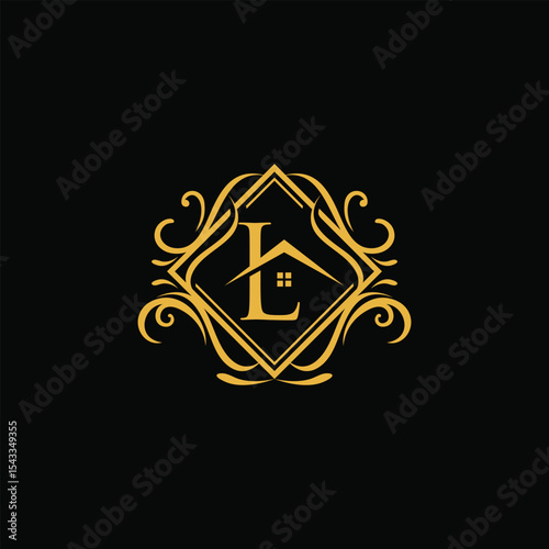 luxury ornament L house logo