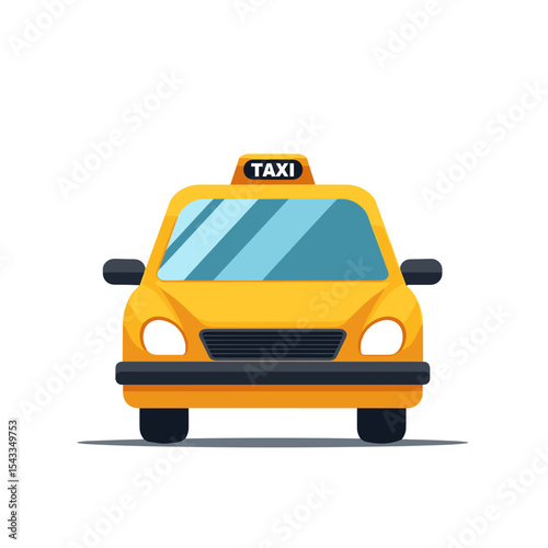 Cartoon Yellow Taxi Cab Vector Illustration for Transportation Services and Urban Travel