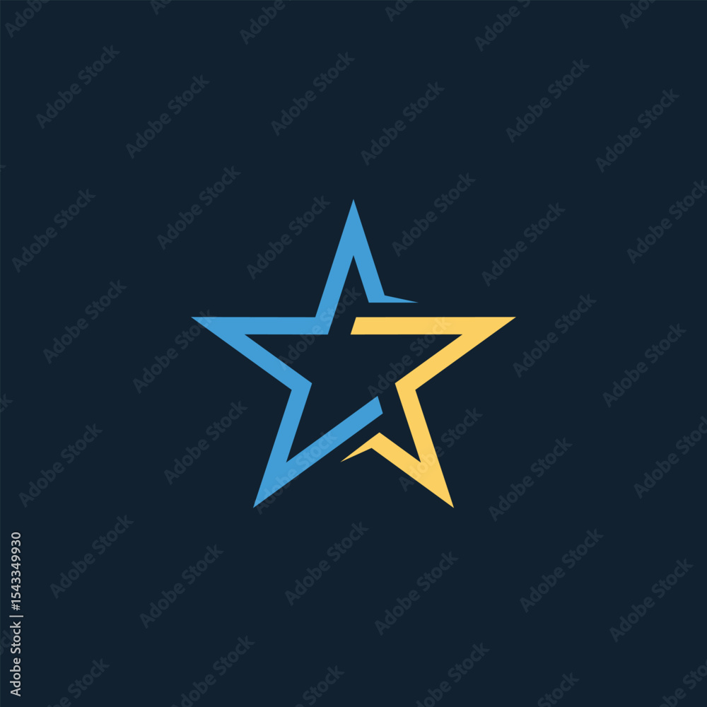 Obraz premium line art star logo template