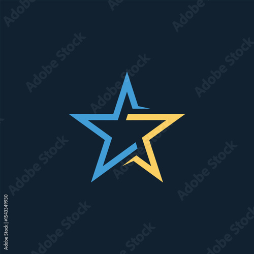 line art star logo template