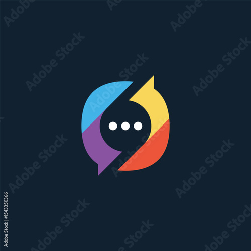 colorful talk chat logo design