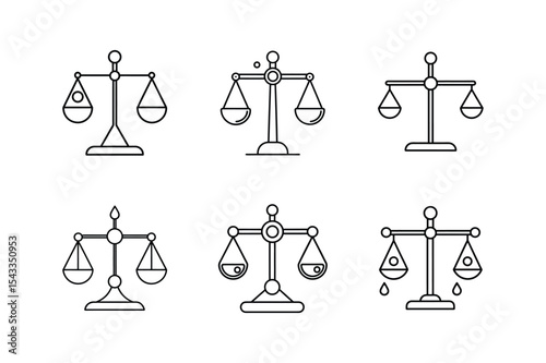 chemical balance icon line art vector illustration
