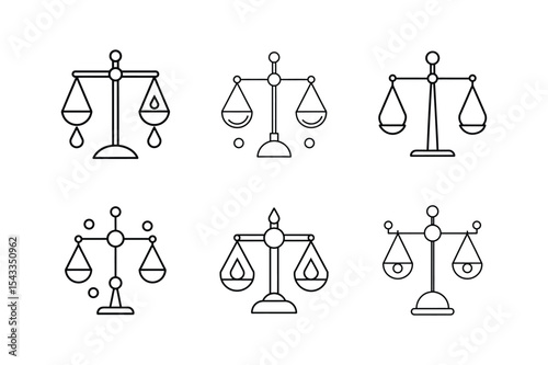 chemical balance line art vector illustration