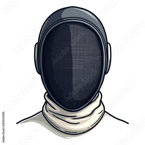 Fencing Mask Illustration: A Detailed Look at Protective Gear for the Sport of Fencing