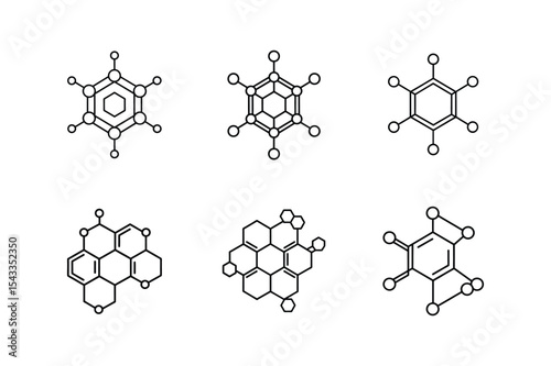 chemical compound icon line art vector illustration