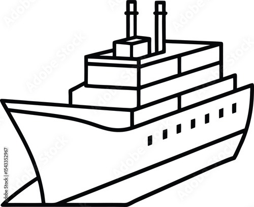 vector illustration of a ship