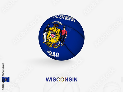 Wisconsin Basketball Concept with National Flag Design.