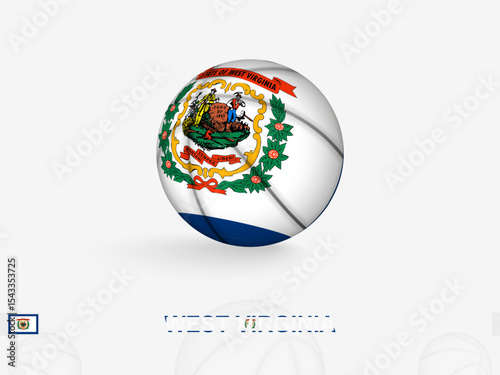 West Virginia Basketball Concept with National Flag Design.