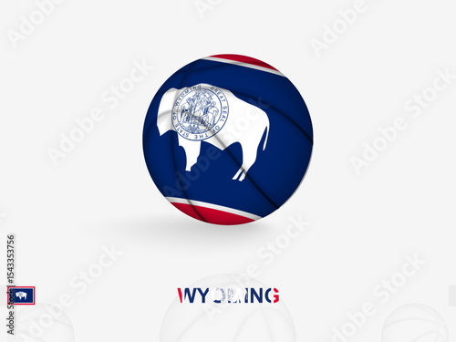 Wyoming Basketball Concept with National Flag Design.