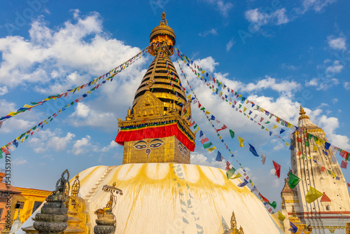 Bild auf Leinwand Kathmandu Buddhist stupa Swoyambhu Mahachait