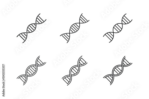 dna strand line art vector illustration