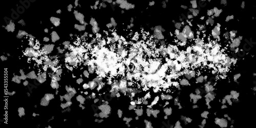 Snowflakes on dark background. white icy snowflakes isolated on black background, natural background. white crystalline powder on a black background. sugar dust. texture, pattern and clipping.