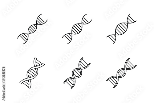 dna strand icon line art vector illustration