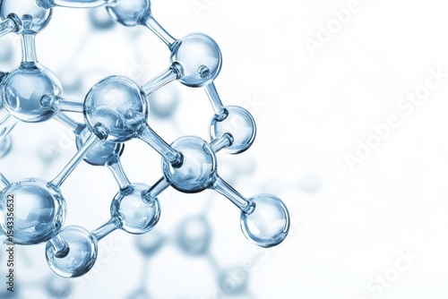 Molecular Structure of Transparent Molecules on a White Background.