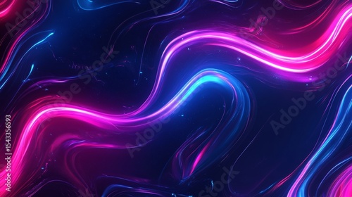 Abstract Neon Stream with Color Curves