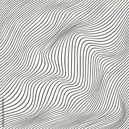 Minimilist abstract wavy lines create a dynamic and flowing pattern with a sense of depth and movement visually vector