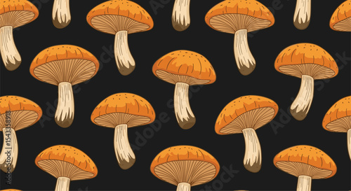 Seamless Mushroom Pattern Forest Floor Background Illustration Design Digital Download Mushroom Season Fall Theme