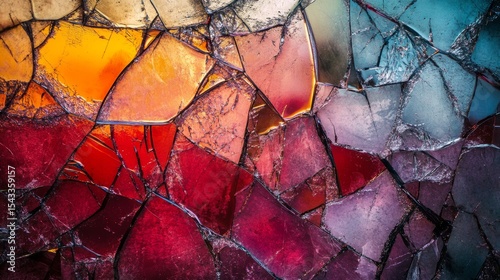 Abstract Colorful Broken Glass Texture