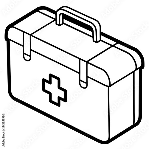 Minimal First Aid Kit Line Icon