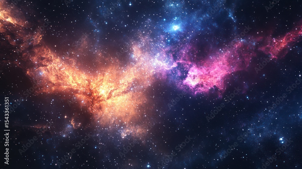 Fototapeta premium Cosmic nebulae in deep space, vibrant colors