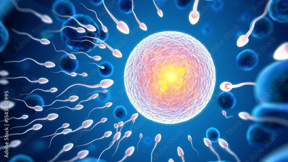 Explore the intricate process of sperm reaching and fertilizing an egg, highlighting the vital moments in the reproductive system during conception in a scientific and educational context