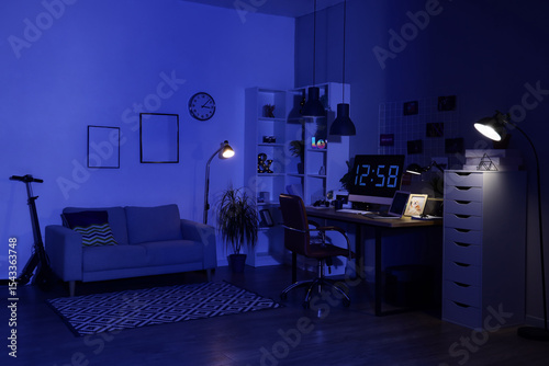 Modern home office interior...