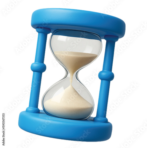 3D hourglass icon, vector illustration. 