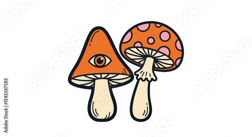 Mushroom Magic Enchanting Forest Fungi Psychedelic Journey Nature's Wonders Mystical Plants Wild Growth