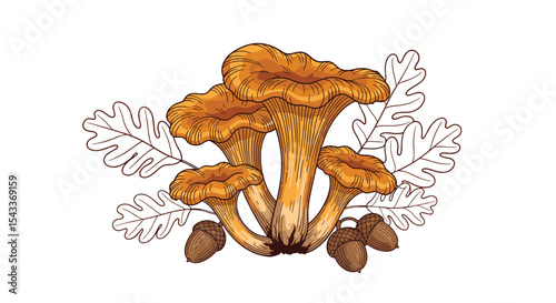 Golden Chanterelle Mushrooms Delight A Culinary Journey Through The Forest Landscape Aroma