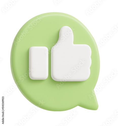Green button with a vector thumb up icon, a symbol of success and good communication