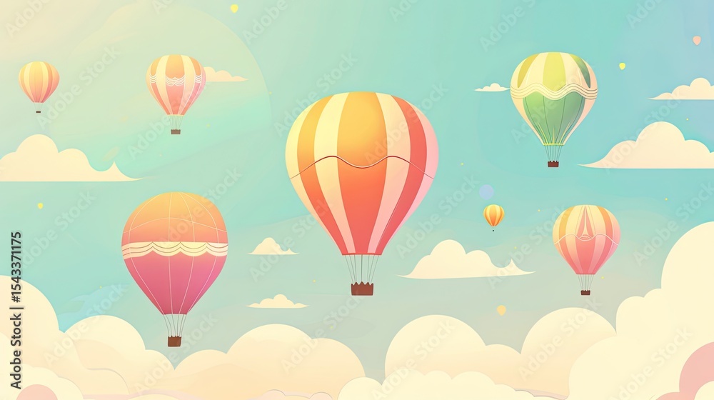 Obraz premium Birthday Balloon Party Backgrounds with Copy Space
