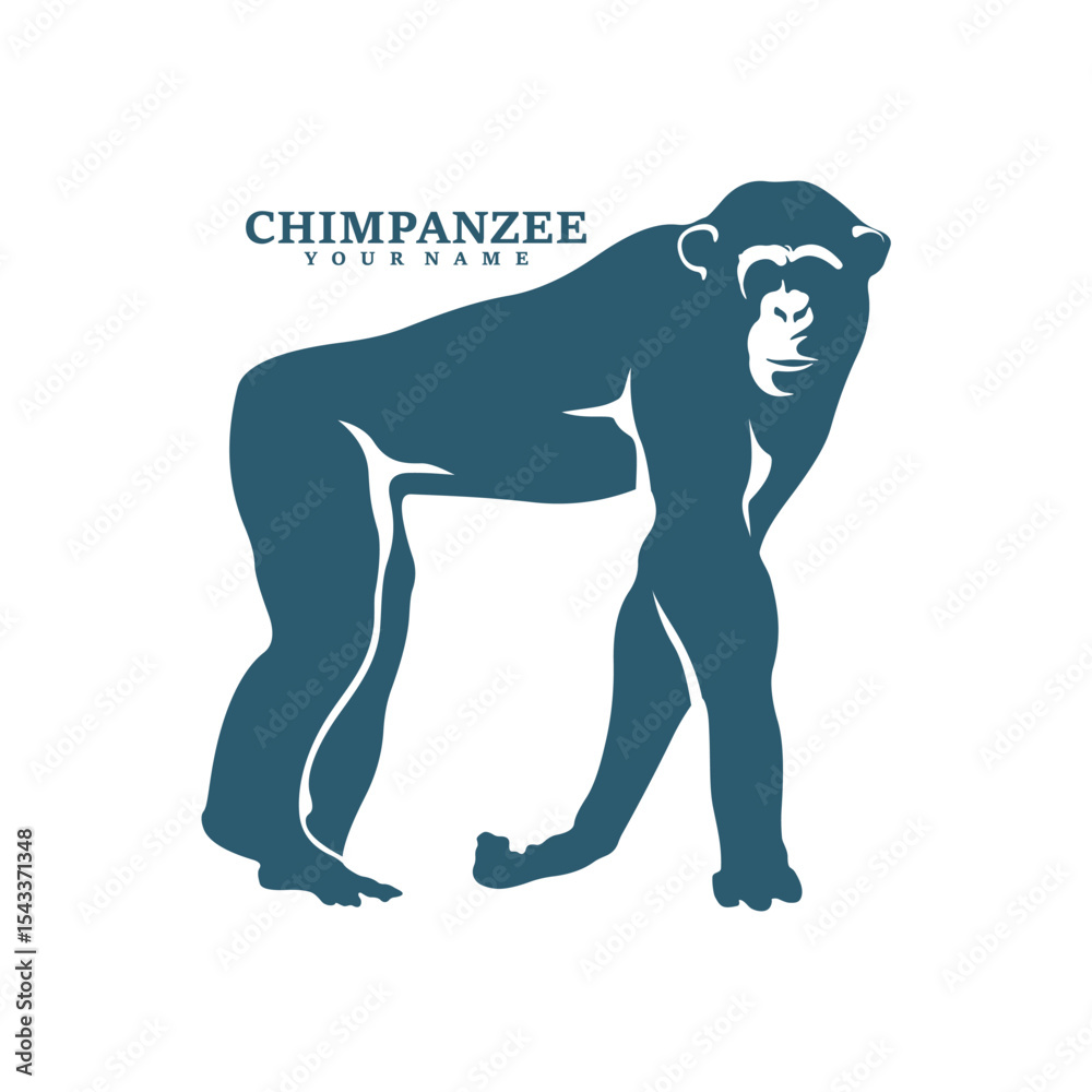 Obraz premium Chimpanzee logo design vector. Silhouette Chimpanzee Template Illustration. Icon Symbol