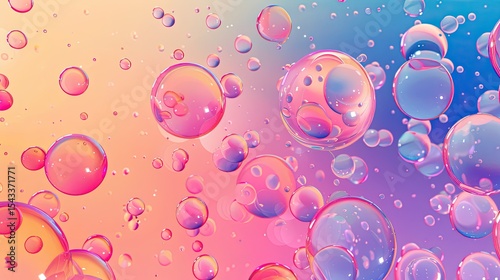 Bubbles on Gradient Background with Copy Space
