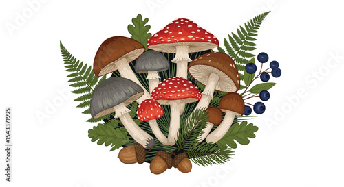 Mushroom Foraging Delight Exploring Edible and Poisonous Varieties in the Forest