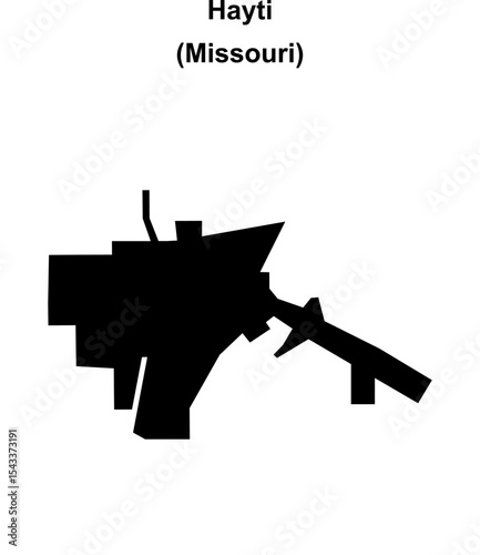 Hayti (Missouri) blank outline map