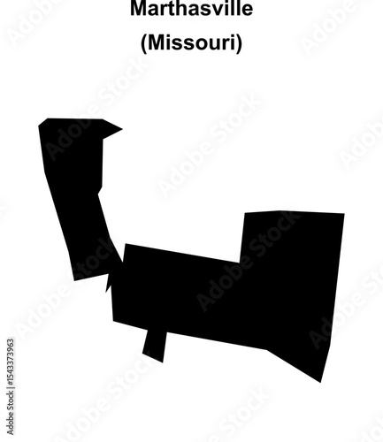 Marthasville (Missouri) blank outline map