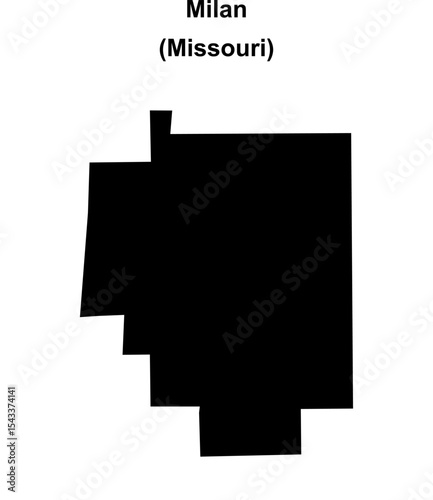 Milan (Missouri) blank outline map