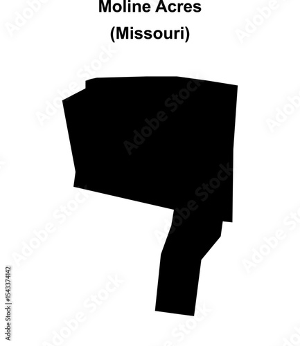 Moline Acres (Missouri) blank outline map