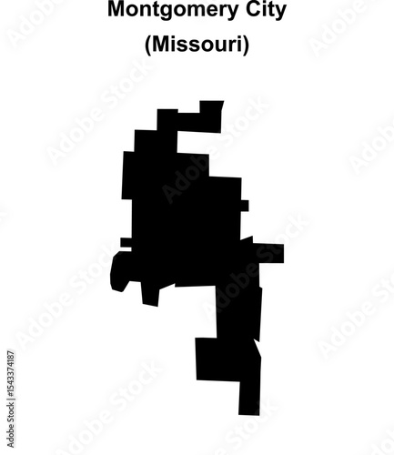 Montgomery City (Missouri) blank outline map