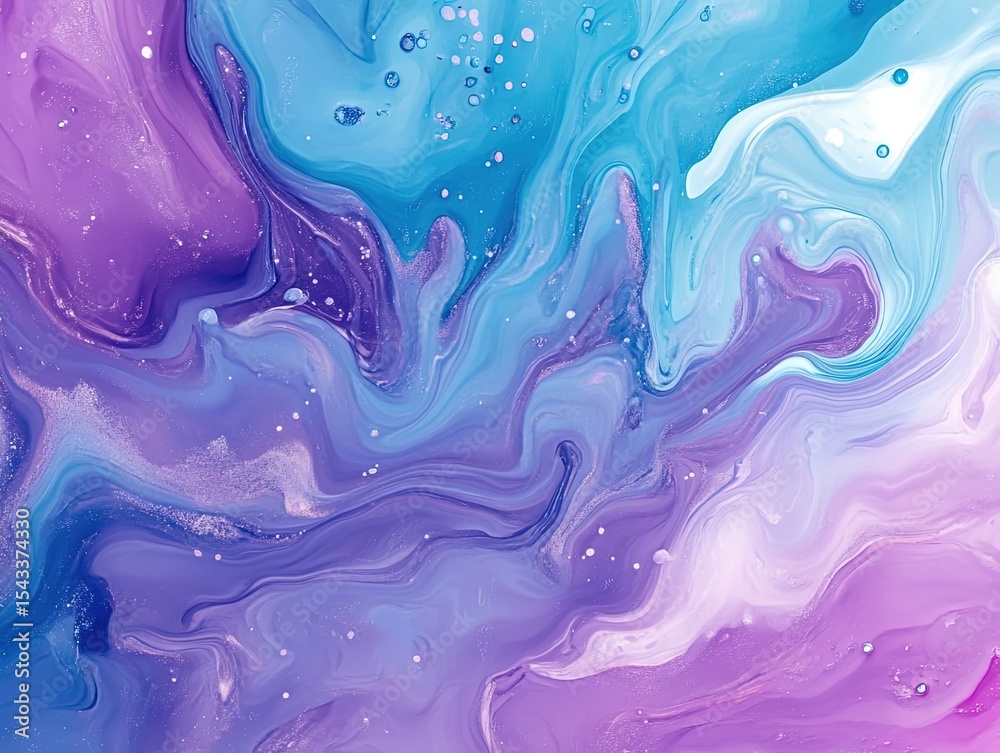 Vibrant Fluid Abstract with Bubbles in Blue and Violet Tones Vibrant Fluid Abstract with Bubbles in Blue and Violet Tones