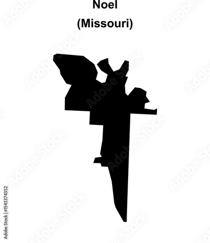 Noel (Missouri) blank outline map
