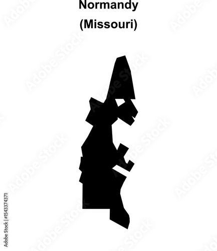 Normandy (Missouri) blank outline map
