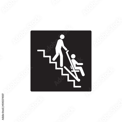 evacuation chair icon symbol sign vector